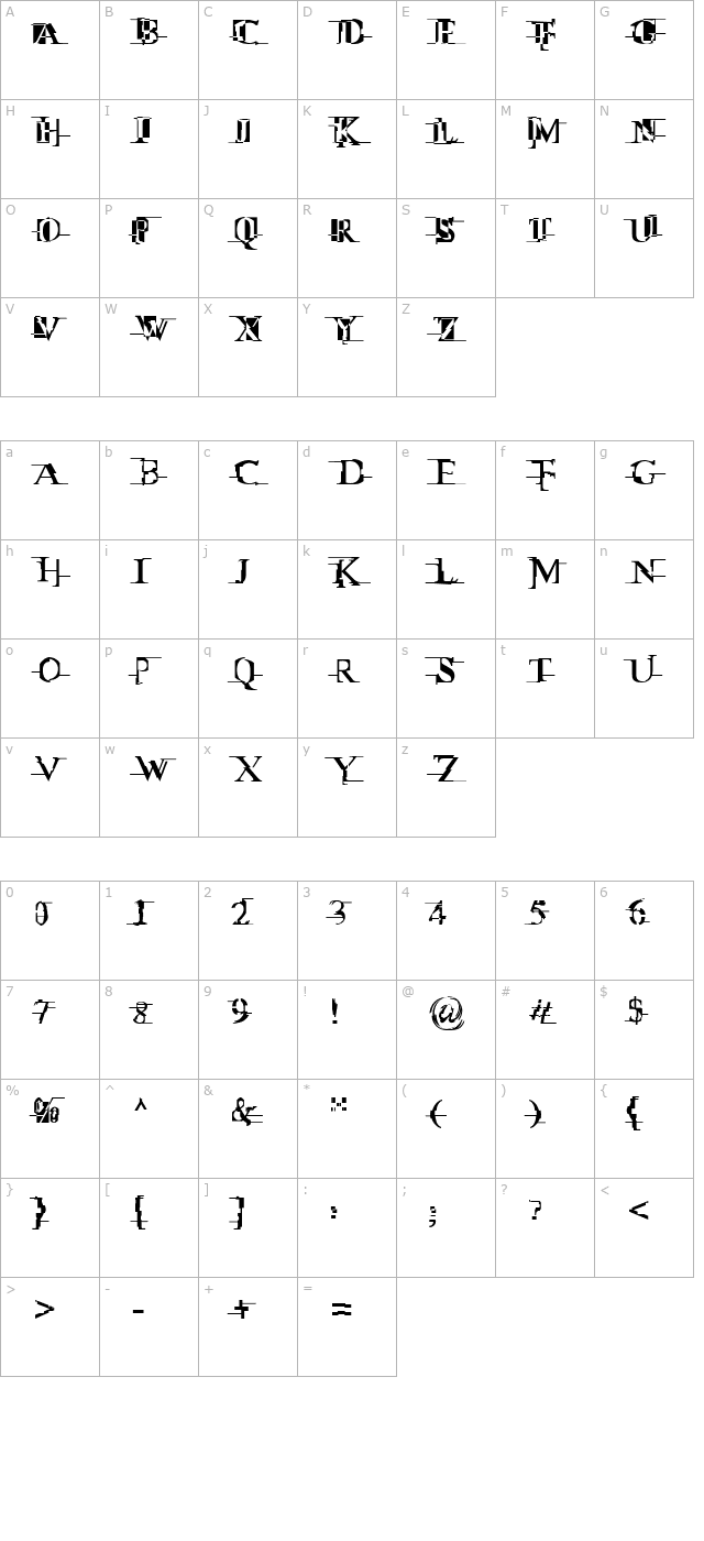 Miltown II character map