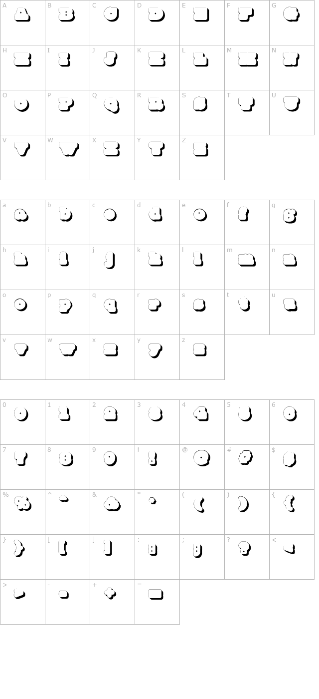 Mince Shadow character map