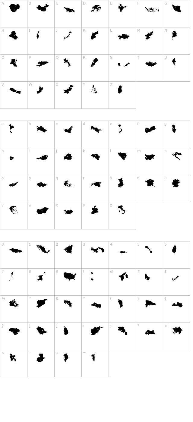 Mini Pics Global N Capital character map