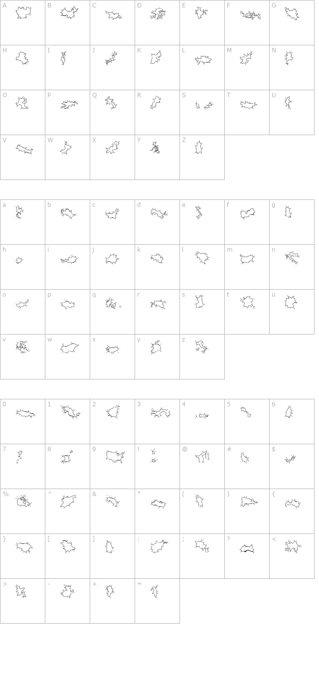 Mini Pics Global N Spurt character map