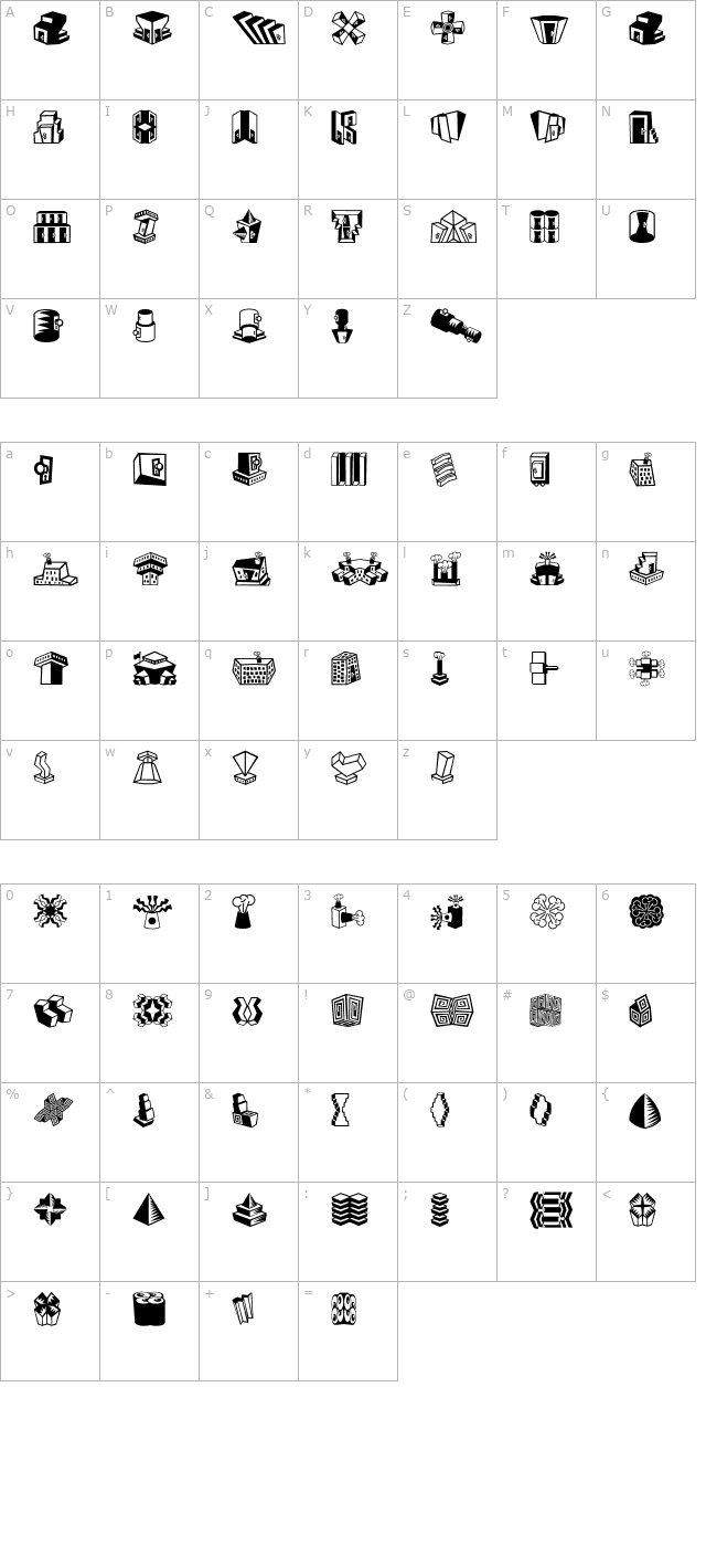 Mini Pics Lil Features character map