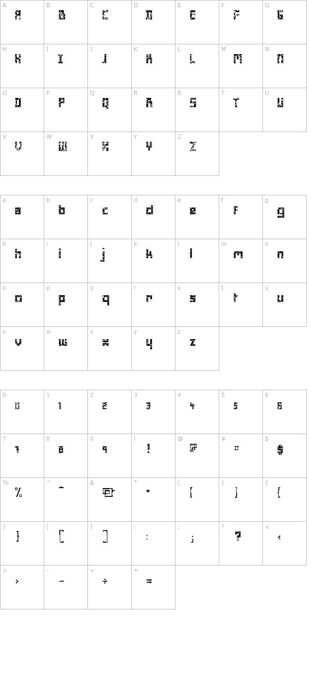 minimum-crible character map