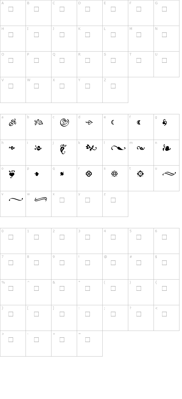 MinionOrnaments character map