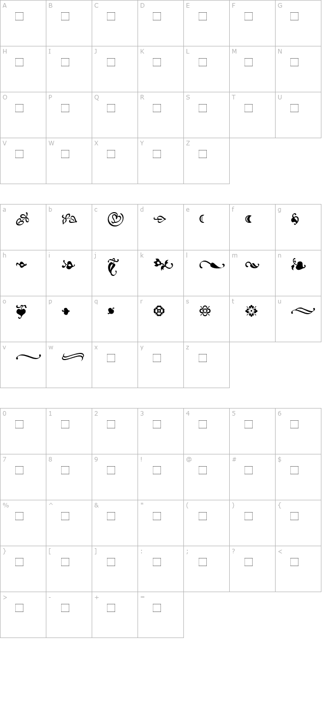 minionornaments character map