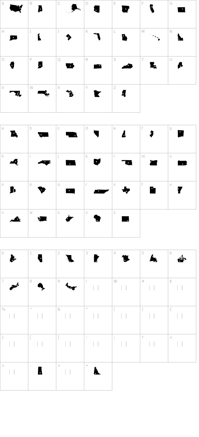 minipics-borderlinecapital character map