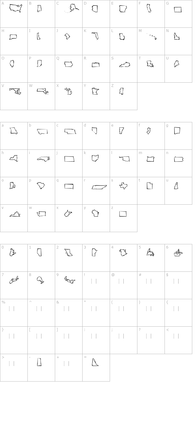 MiniPics-BorderlineCutout character map