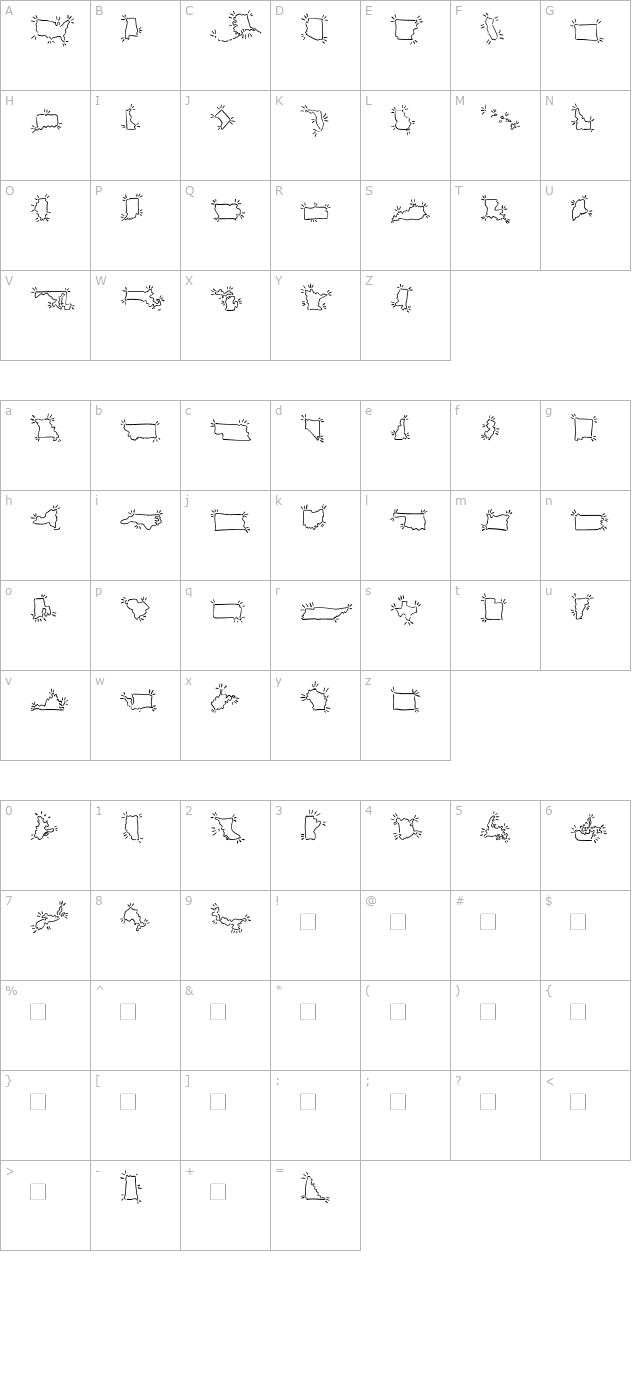 minipics-borderlinespurt character map