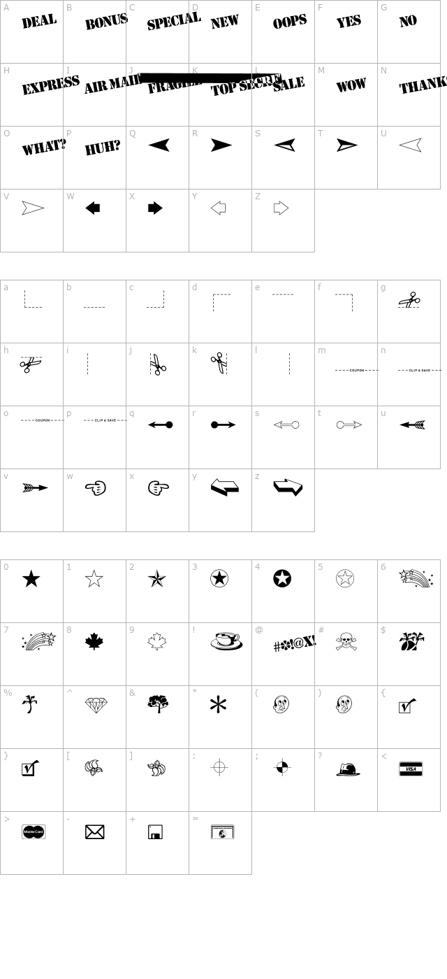 MiniPics-Classic character map