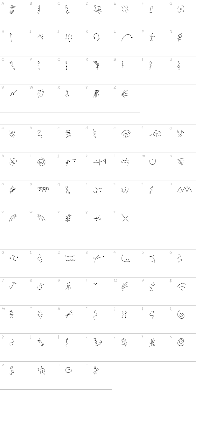 MiniPics-ConfettiLight character map