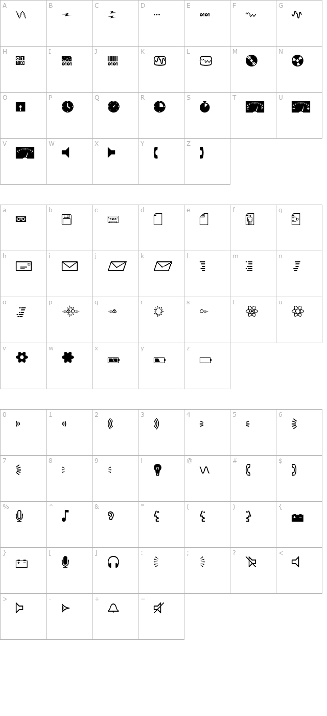 minipics-digidings character map