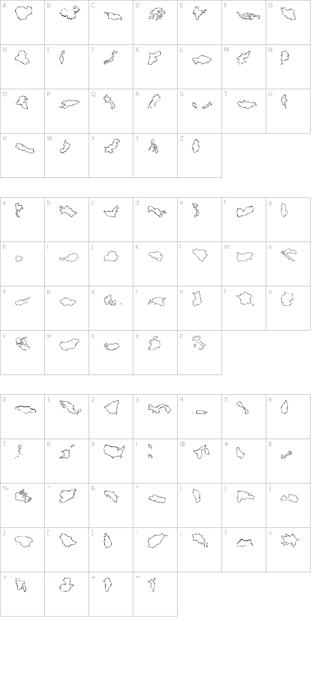 MiniPics-GlobalNCutout character map