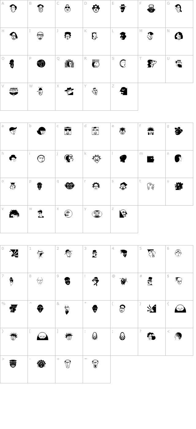 MiniPics-LilFaces character map