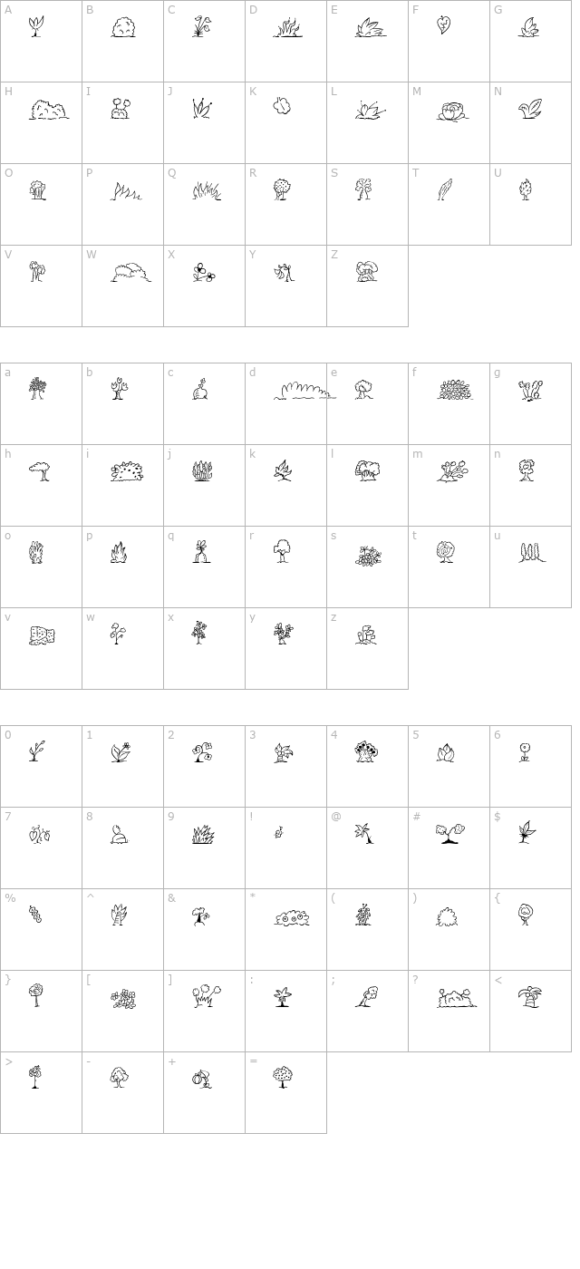 minipics-uprootedleaf character map