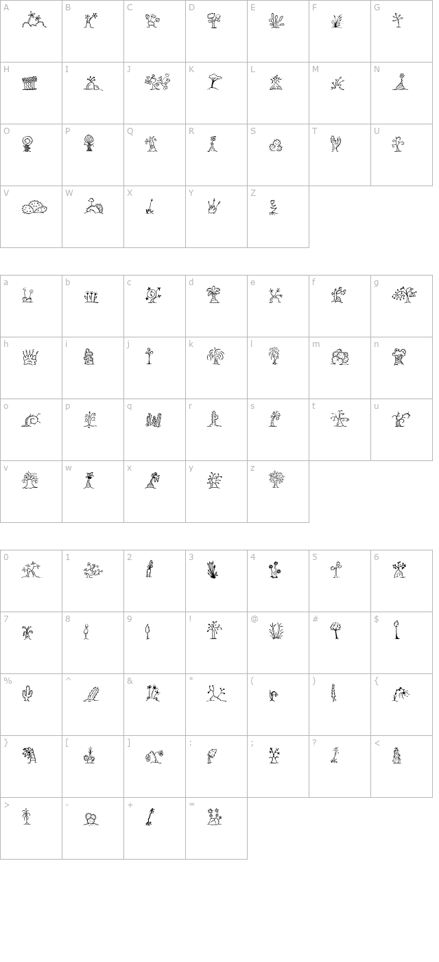 MiniPics UprootedTwig character map