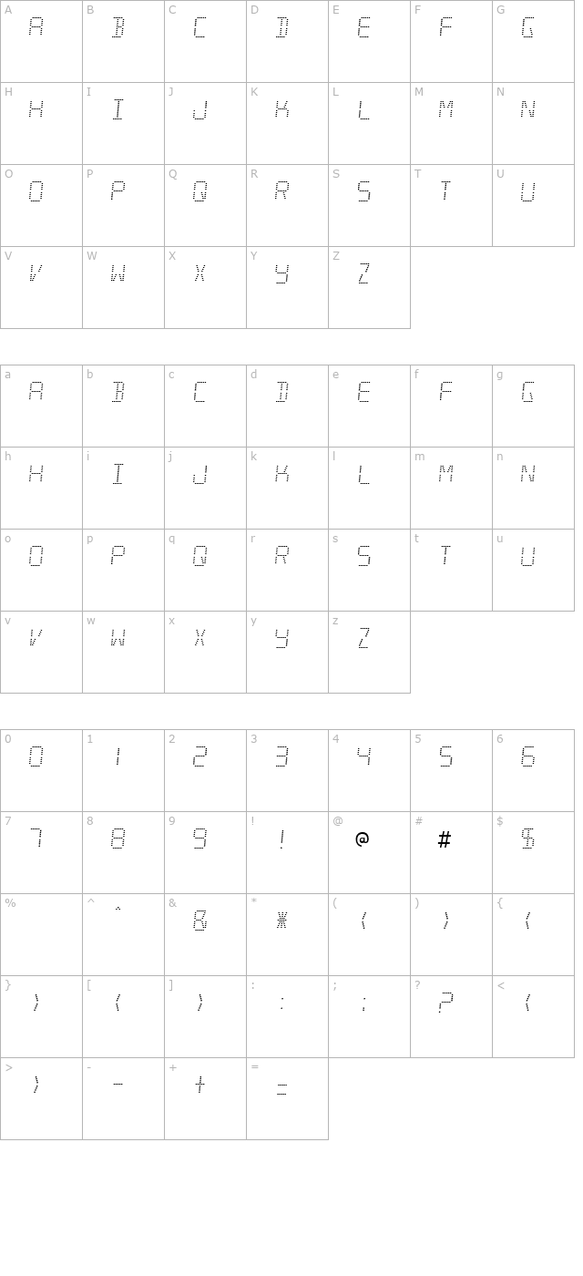 minisystem character map