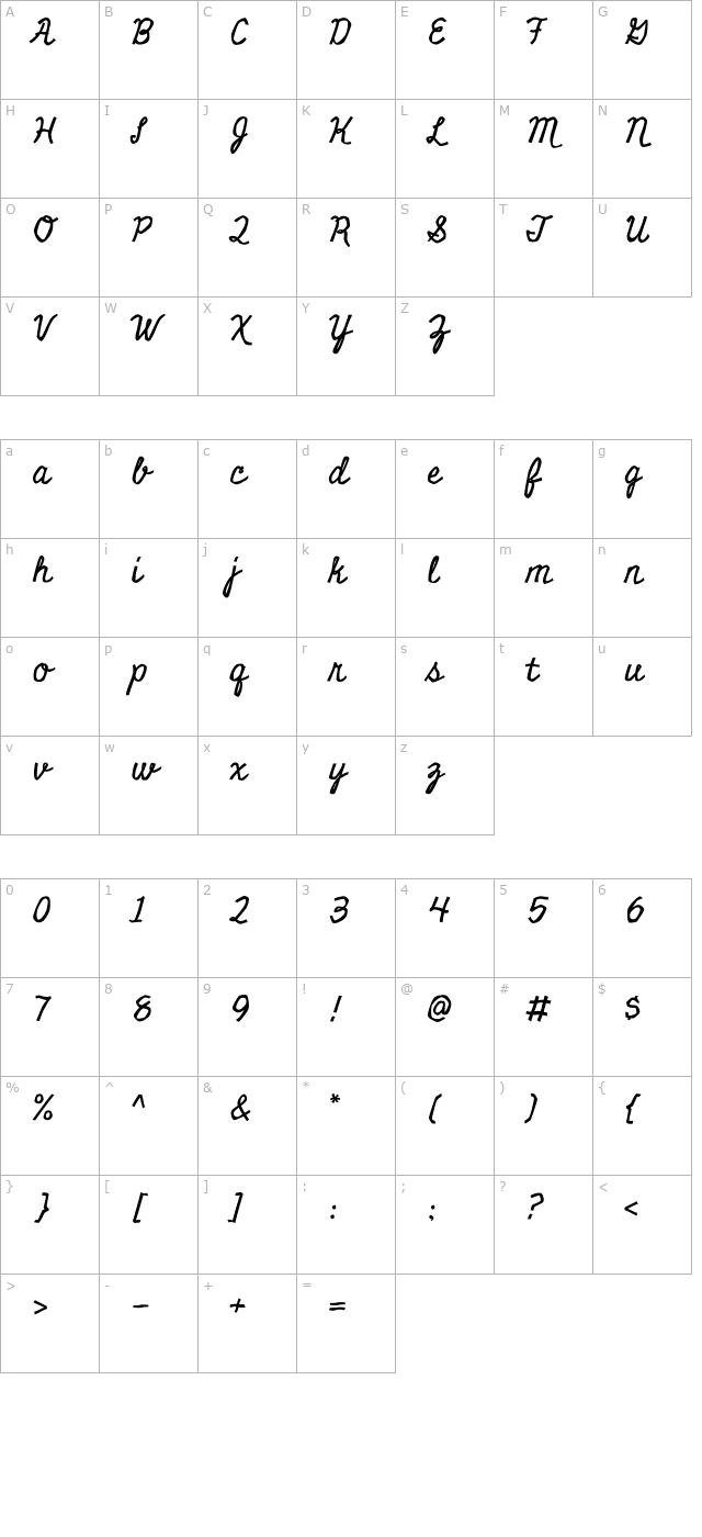 miniver character map