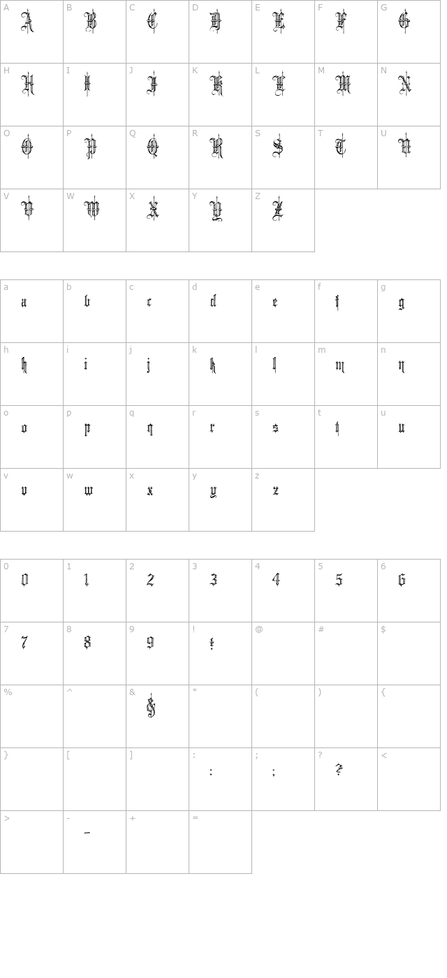 minster6 character map