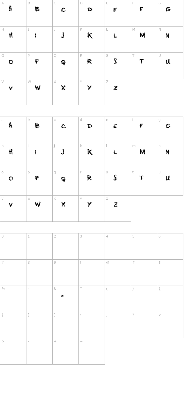 minus character map