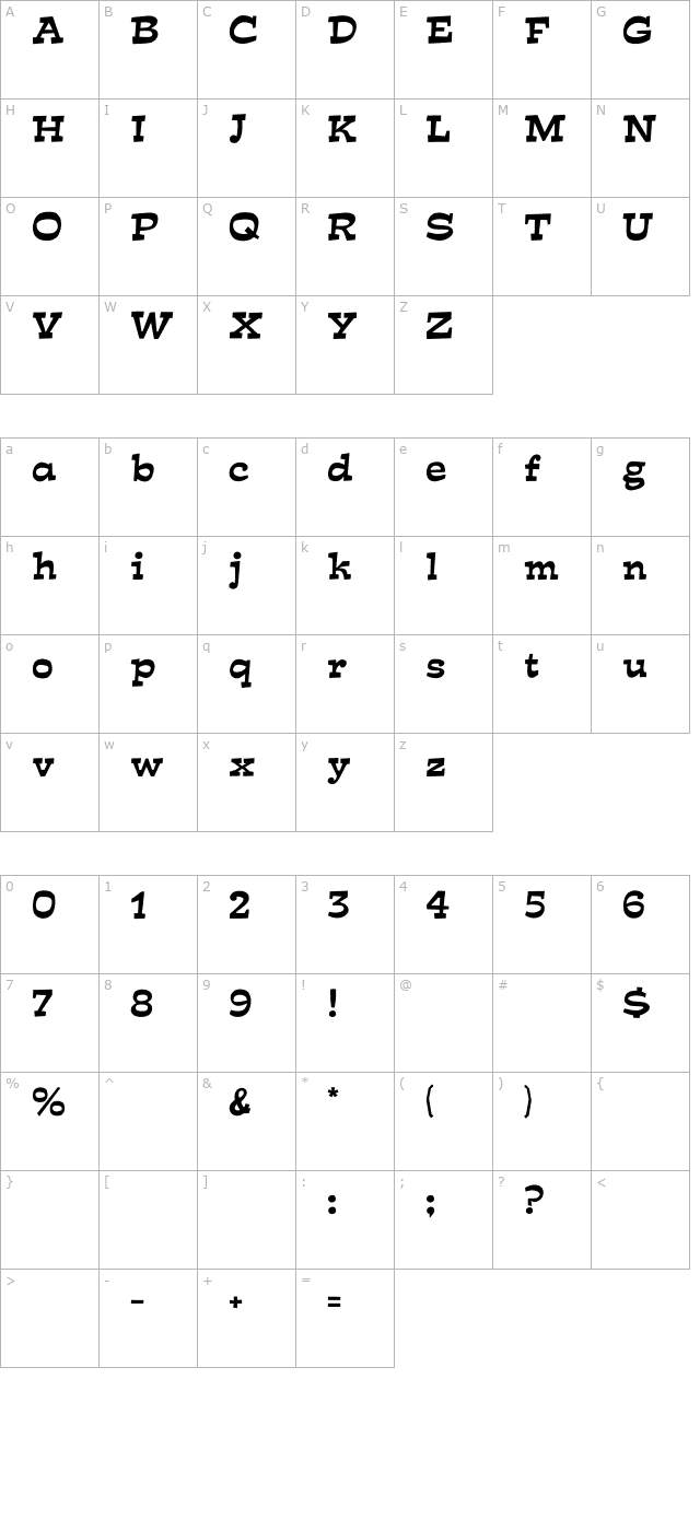 Mirisch character map