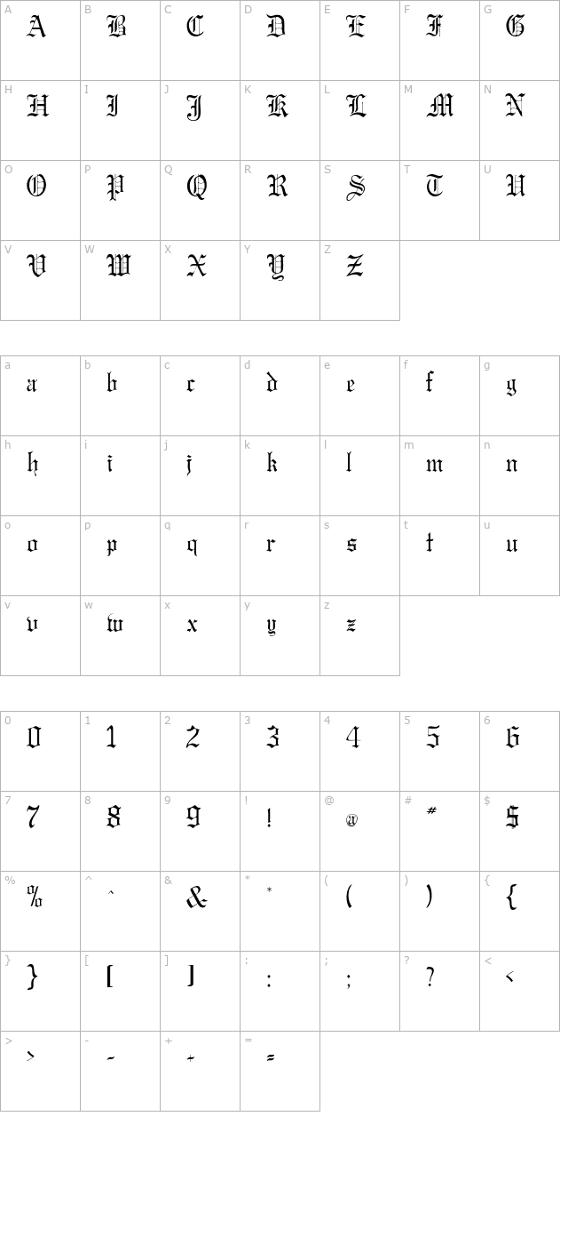 mirkwoodgothic character map