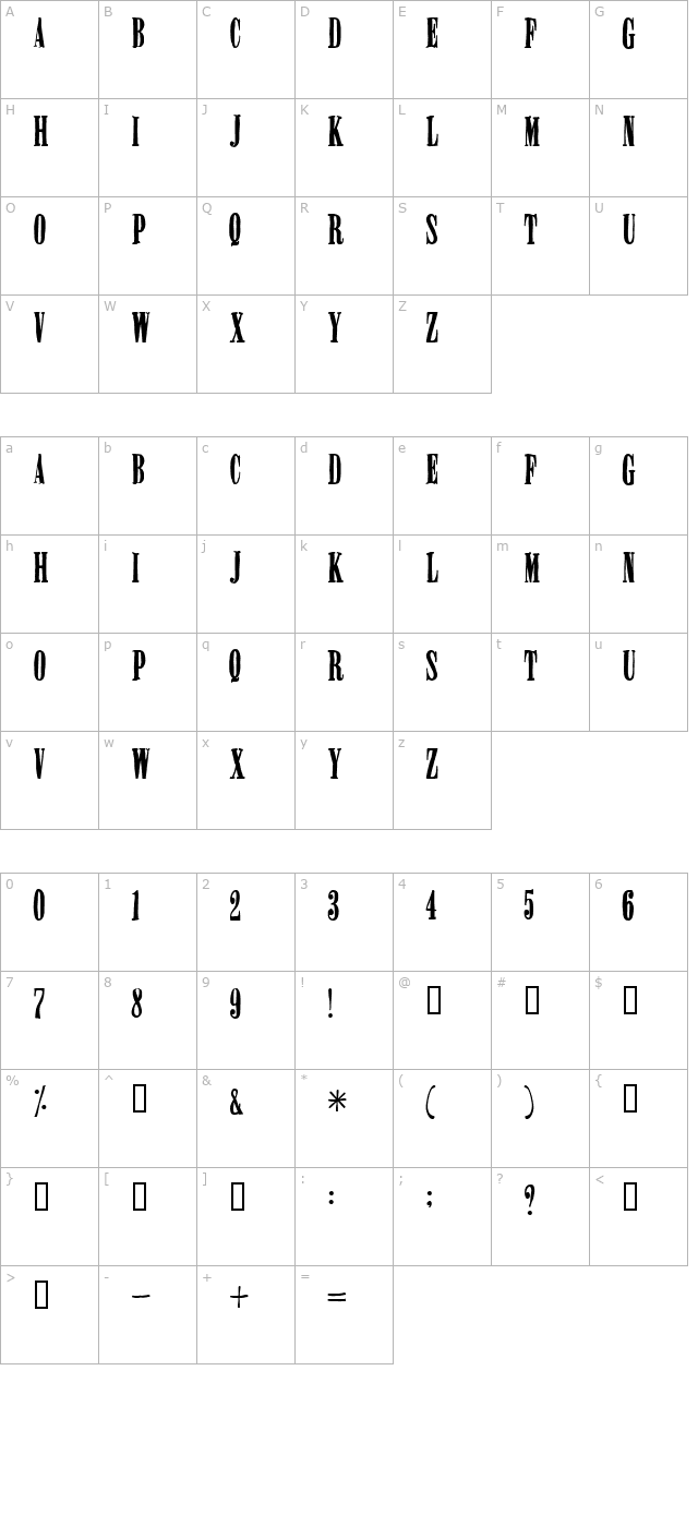 miserable character map