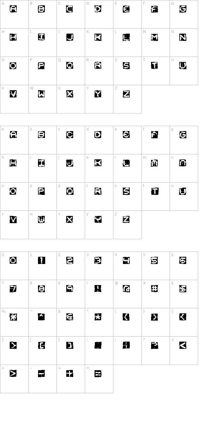 mishmash-4x4o-brk character map