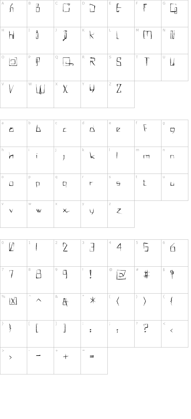 !MISQOT DemiBold character map