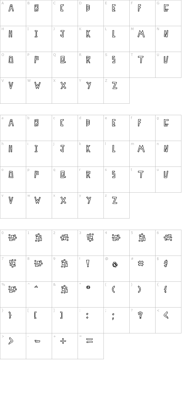 misterbass-hollow character map