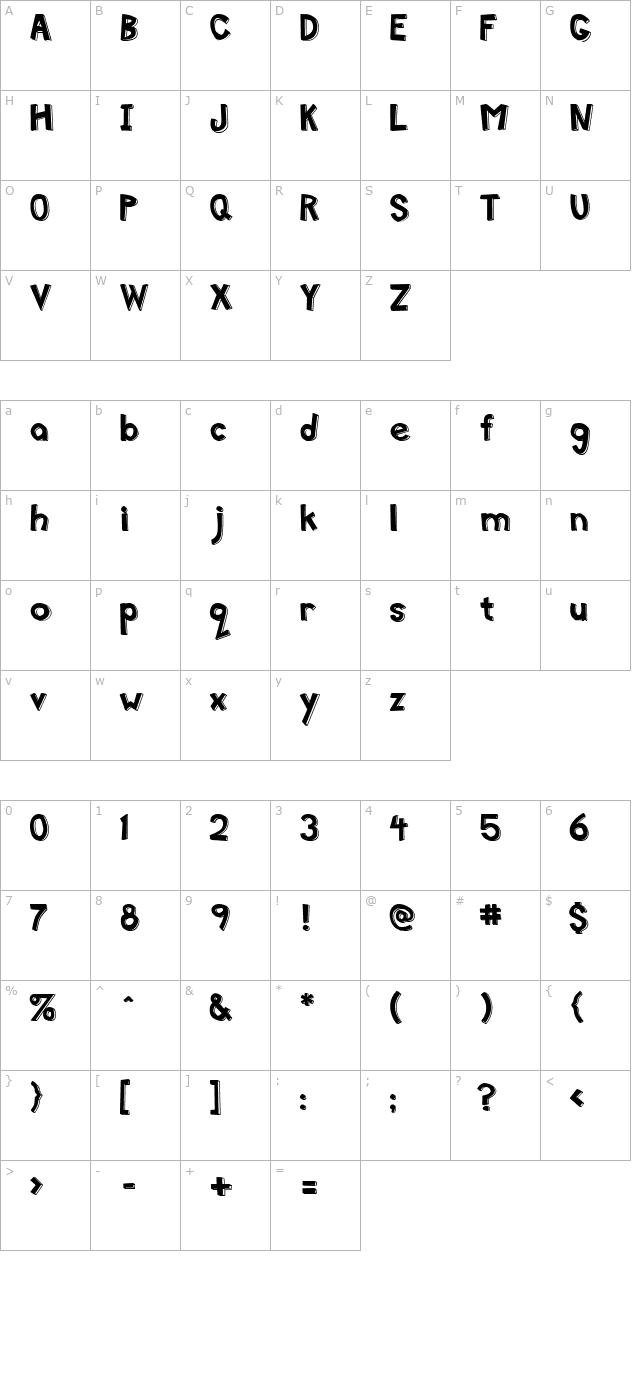 mittenleft-left character map