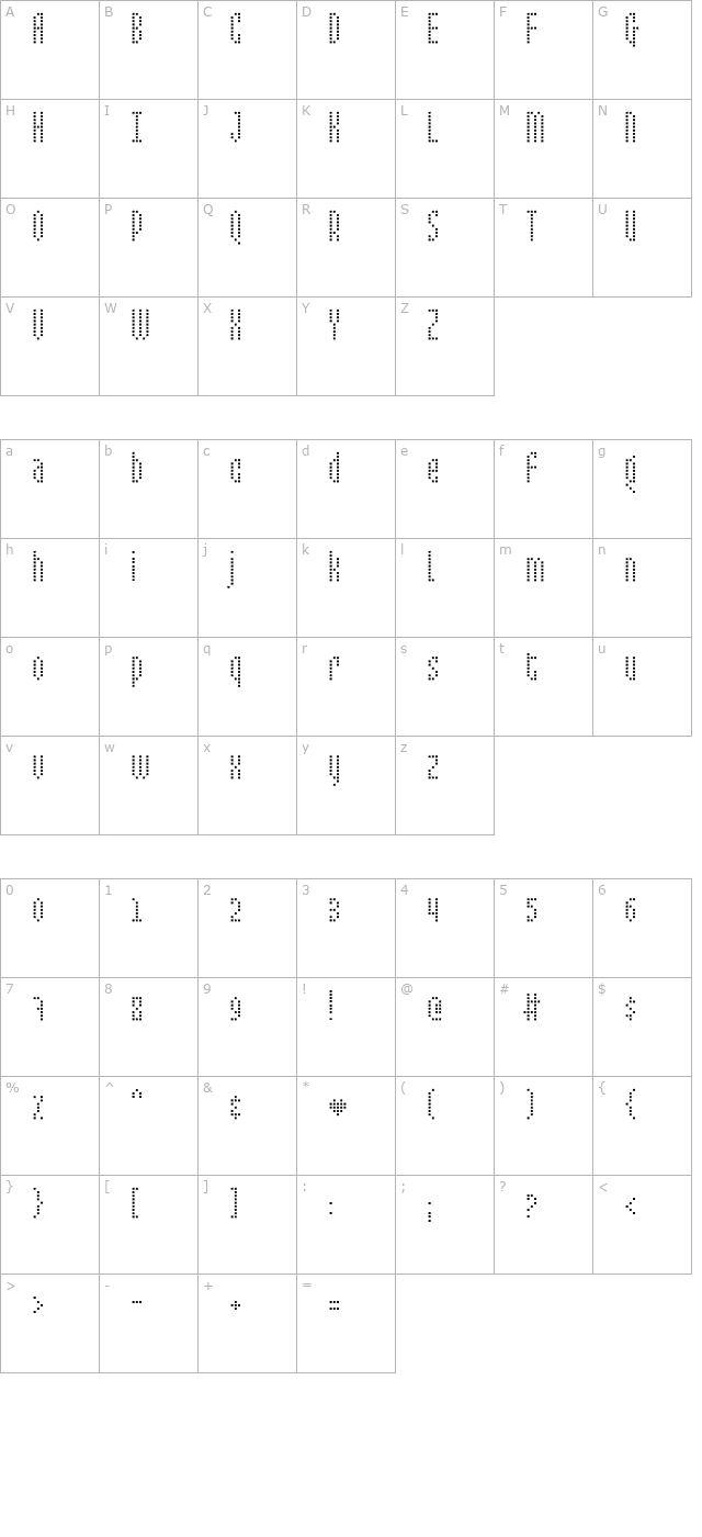 Mixelate II character map