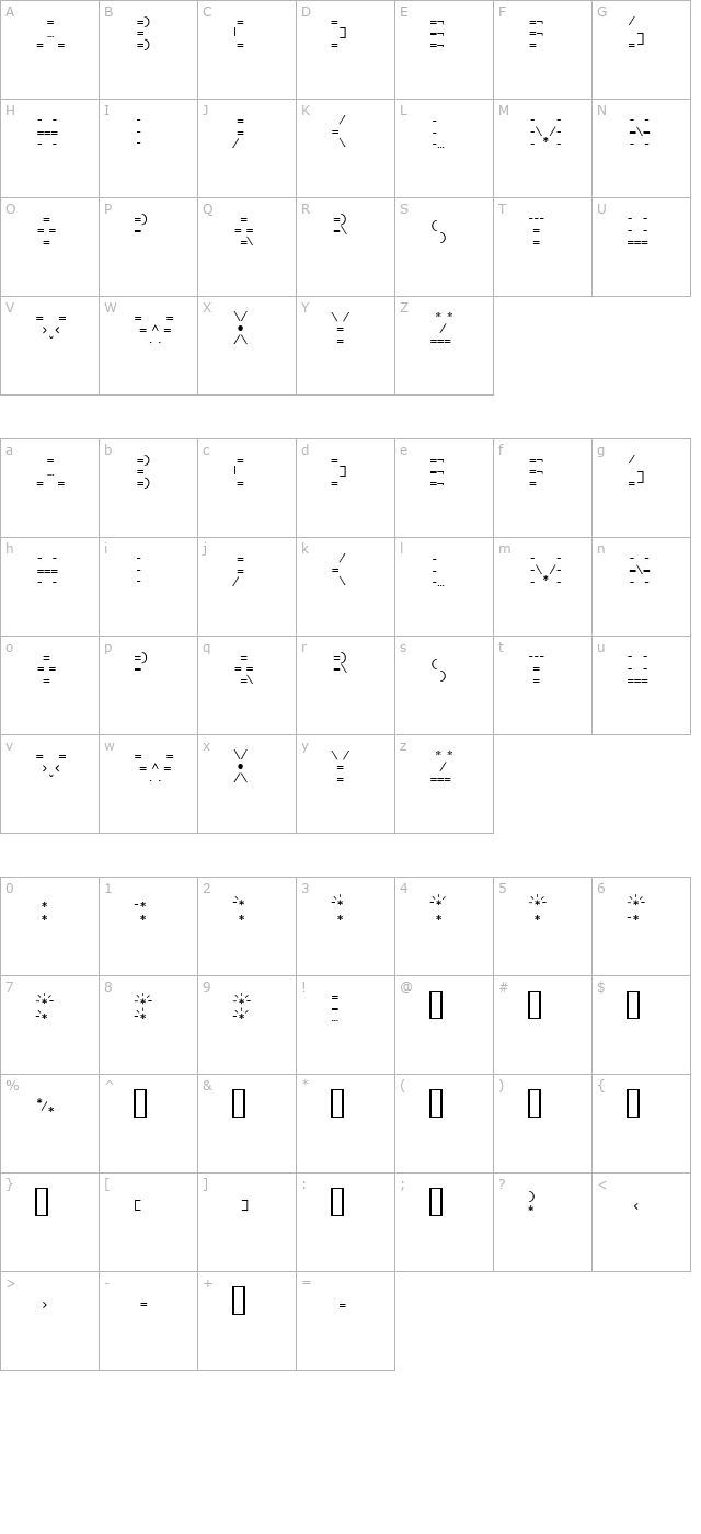 mmmteurs-real character map