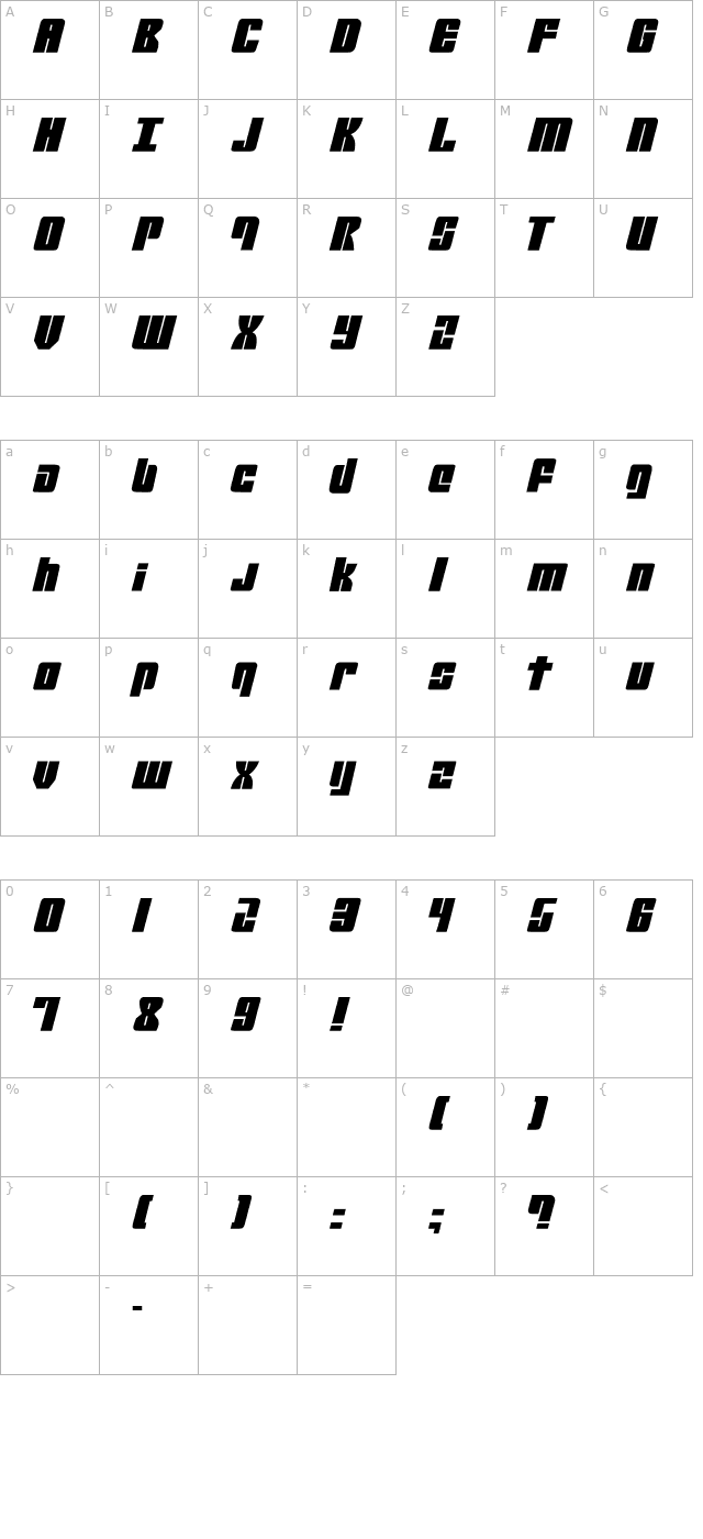 Mobile Infantry character map