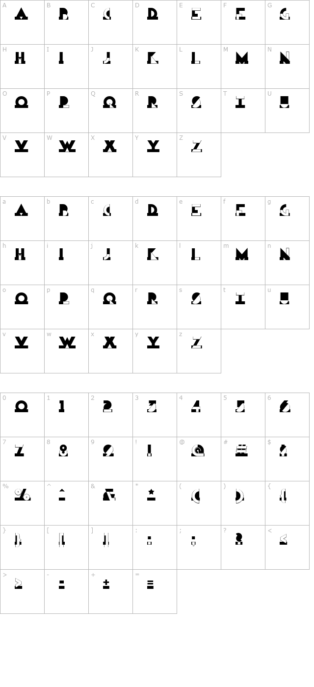 modern-art-nf character map