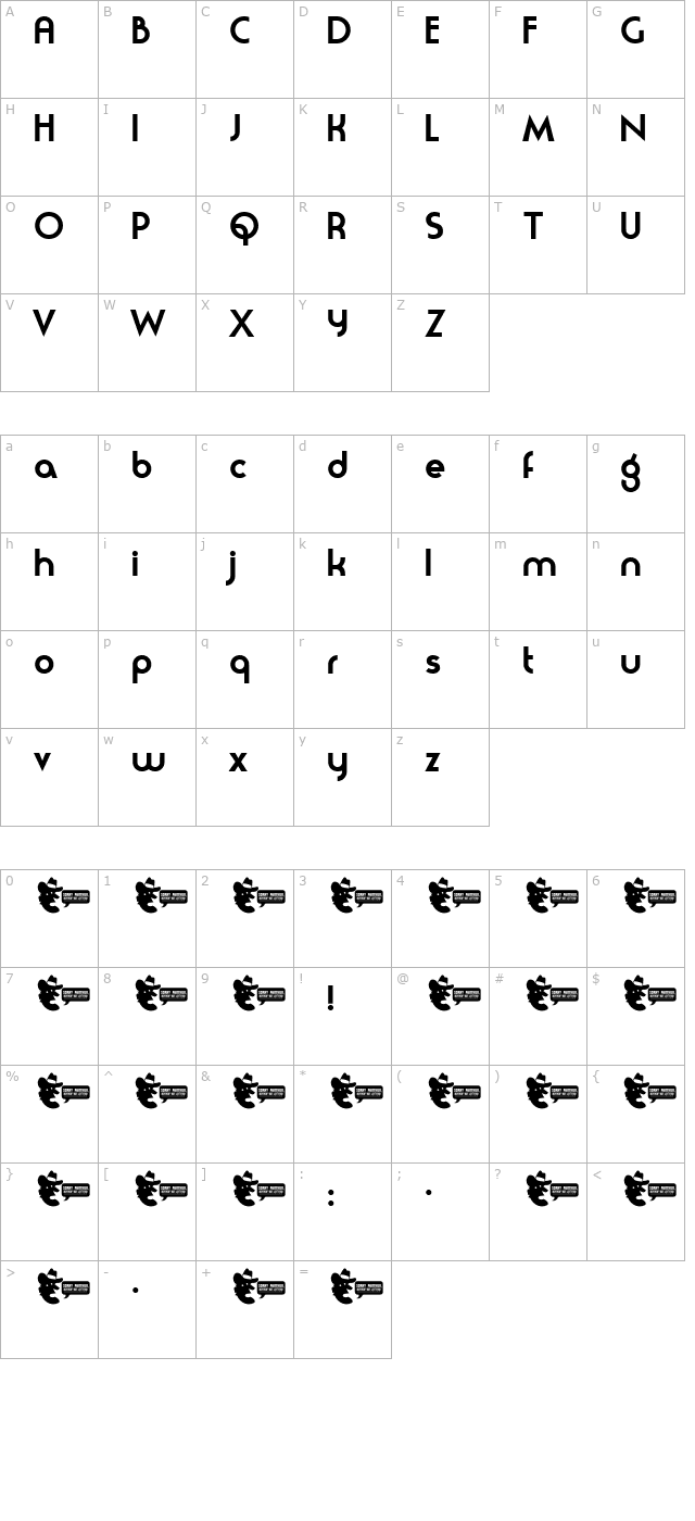 moderna character map