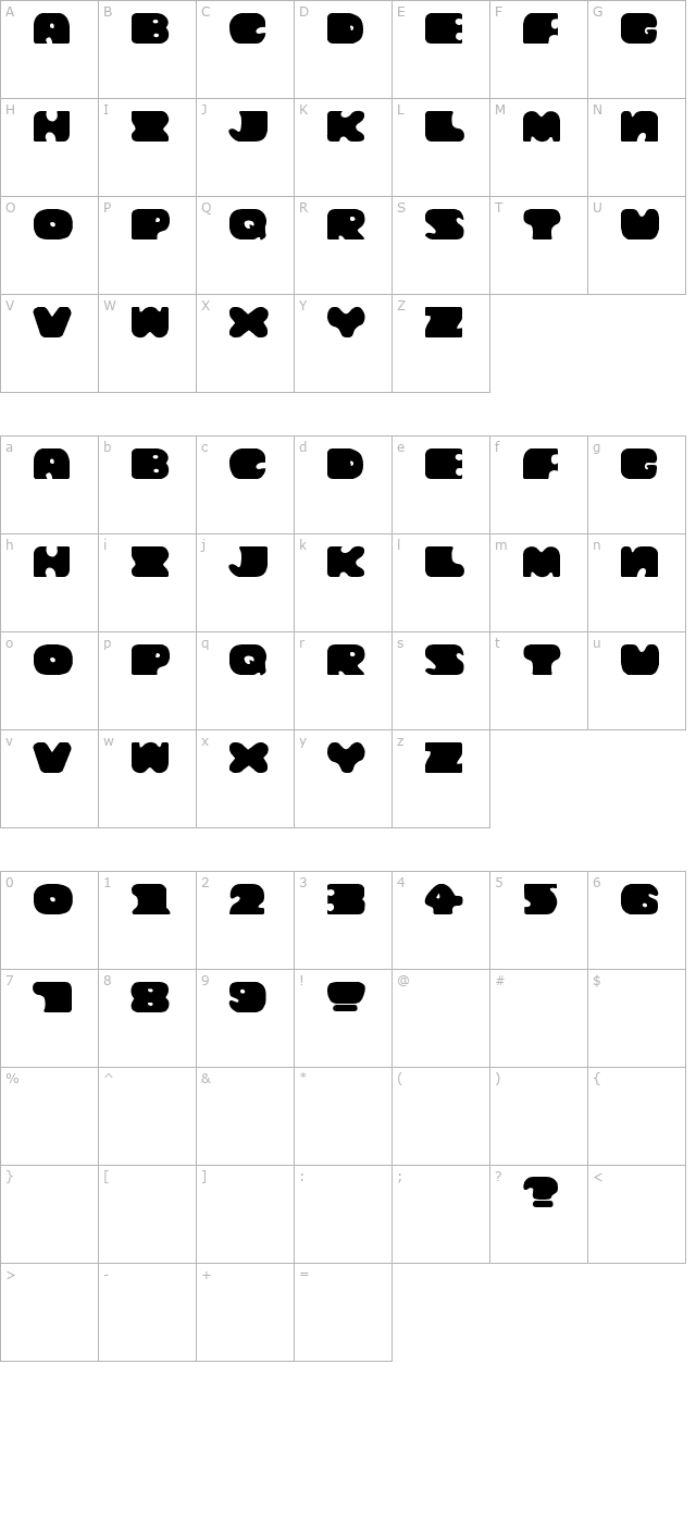 MomaGrape character map