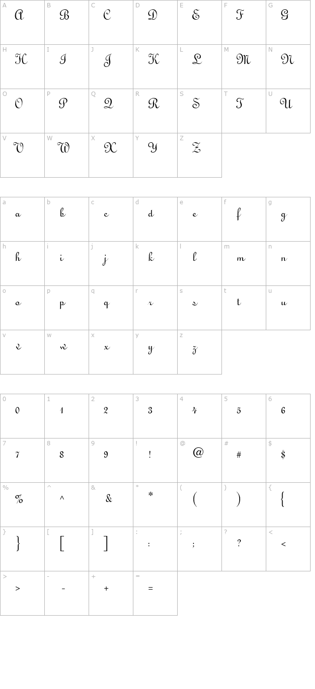 Monastery Script SSi character map