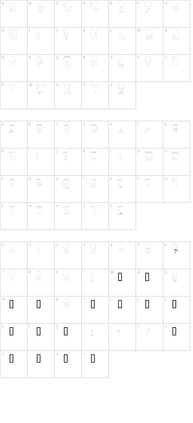 MondoOutline character map