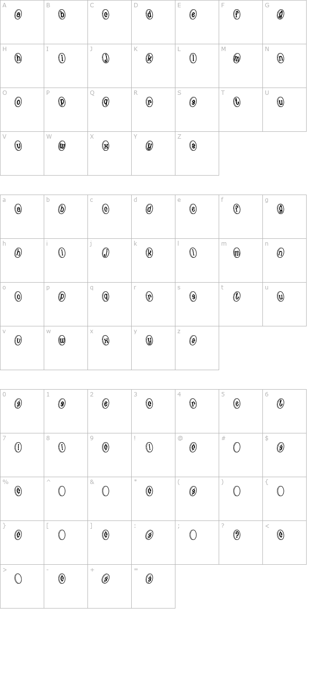 Money Shot character map