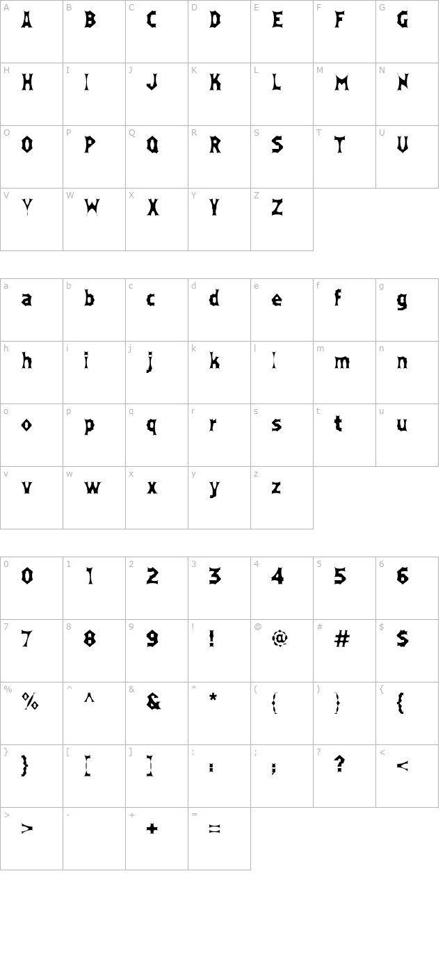 moneybox character map