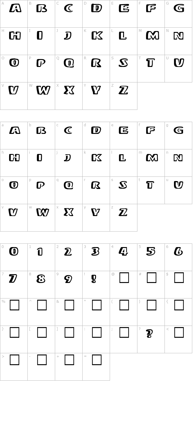 Mono character map