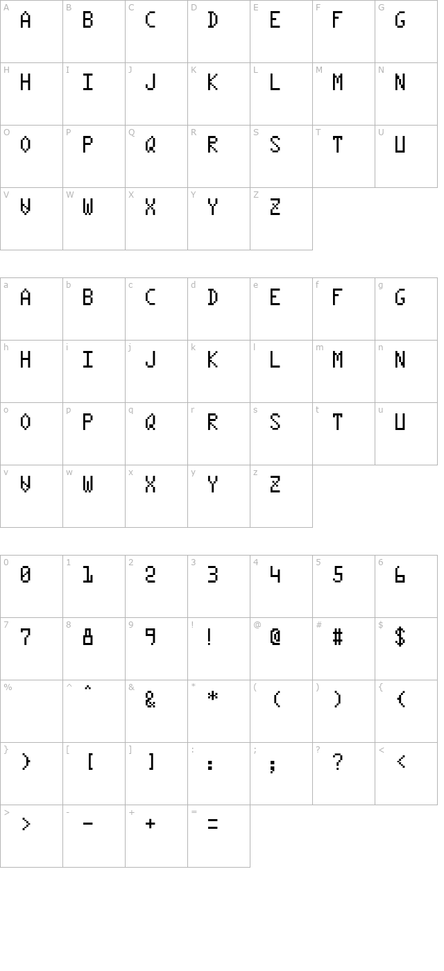 Monocule character map