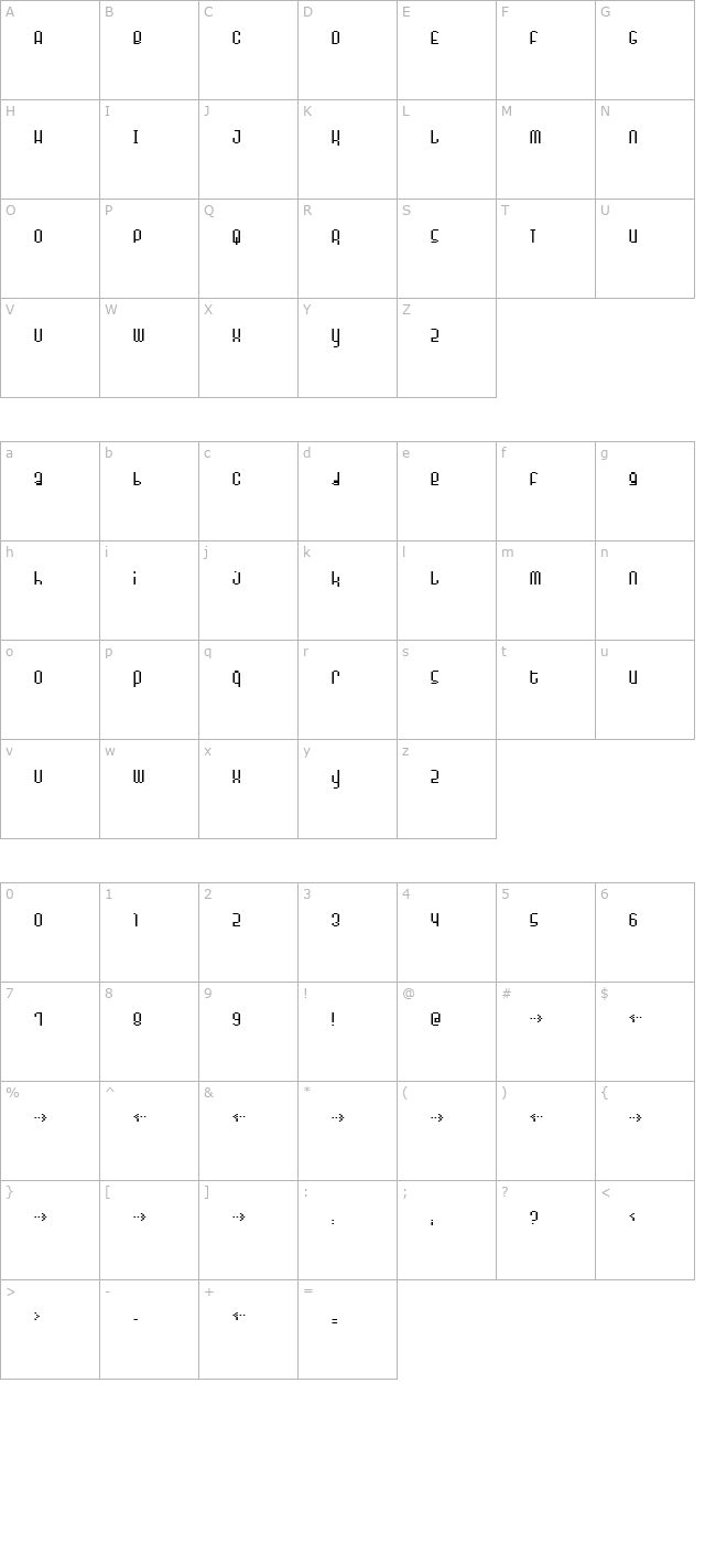 monophonic character map