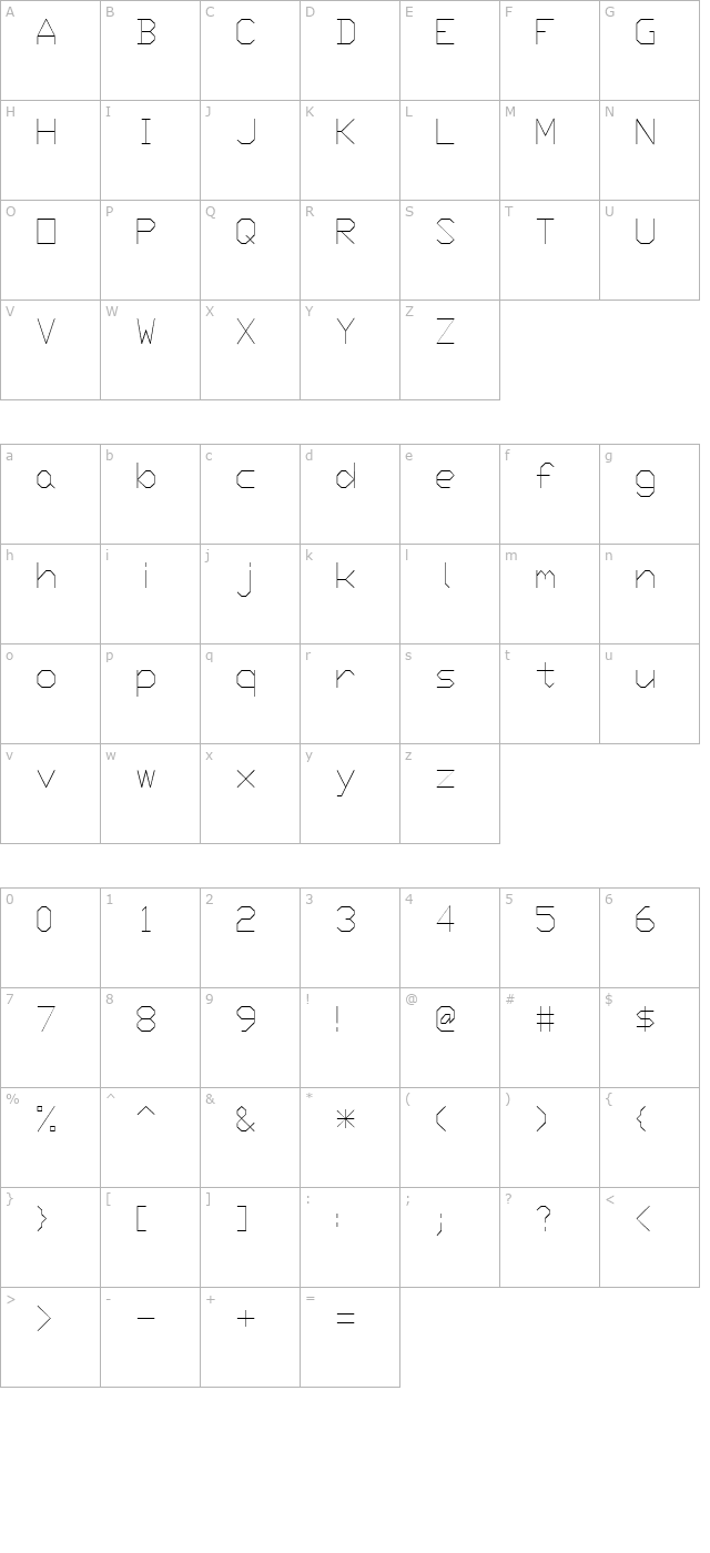 monotxt character map