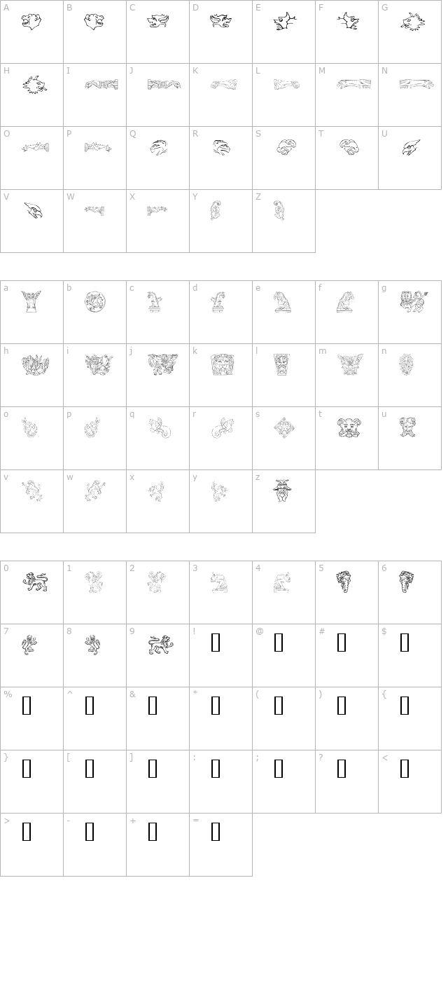 monsters-of-stone character map