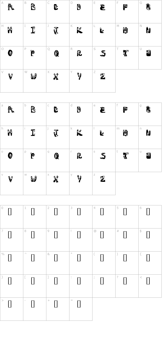 monstocaps character map