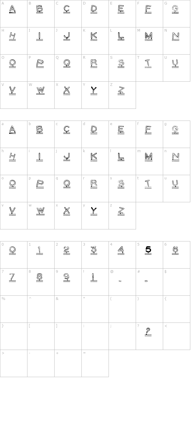 MontaplexOutline character map