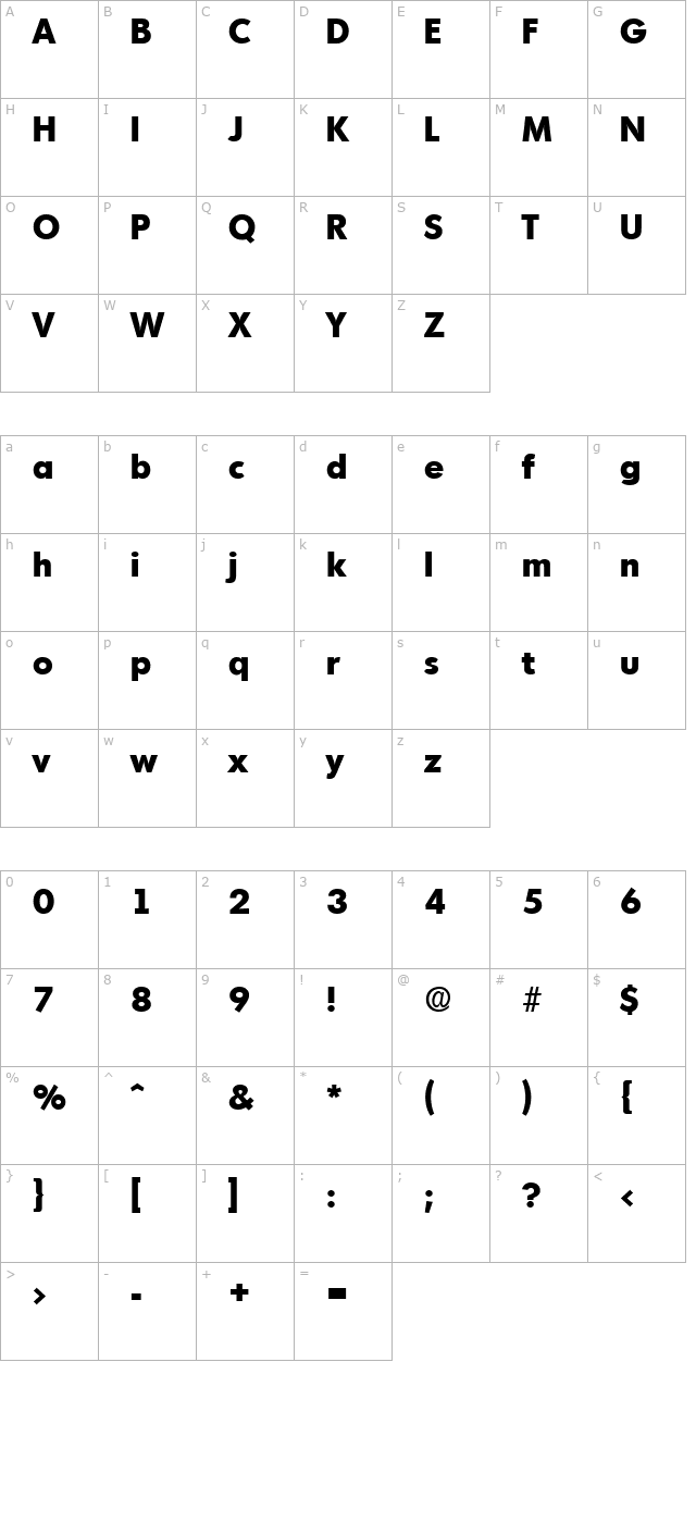 montreal-serial-extrabold-regular character map