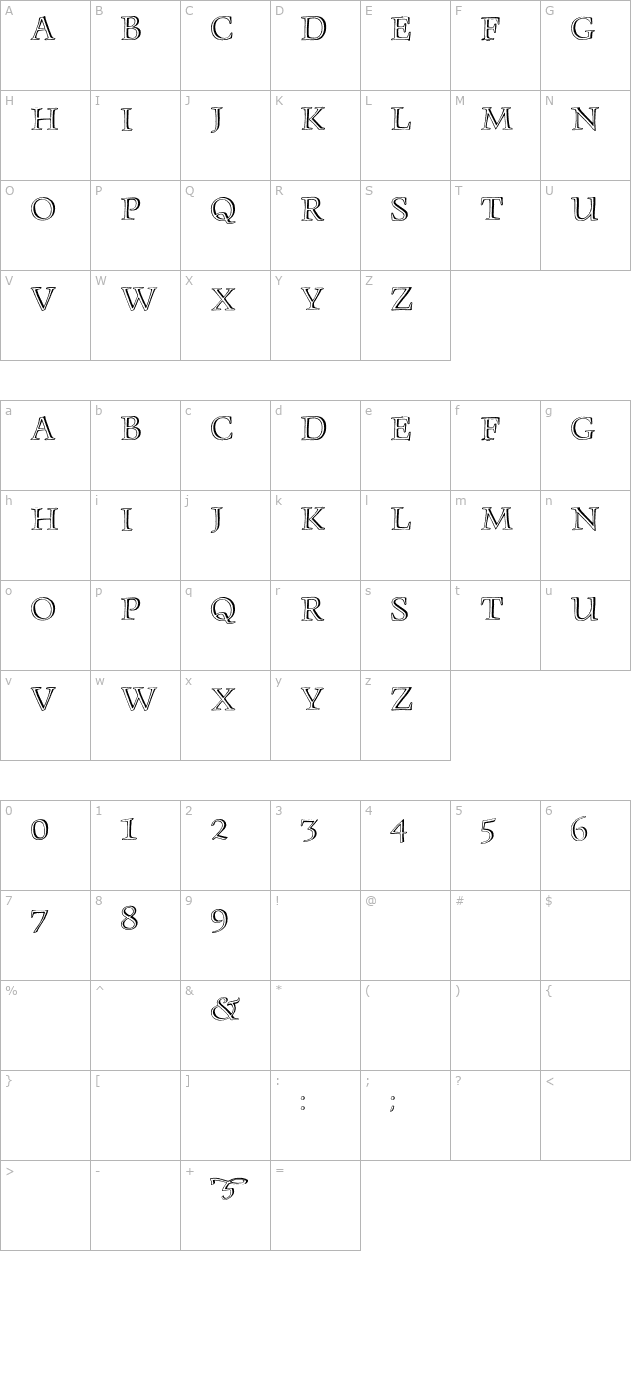 monument-otf character map