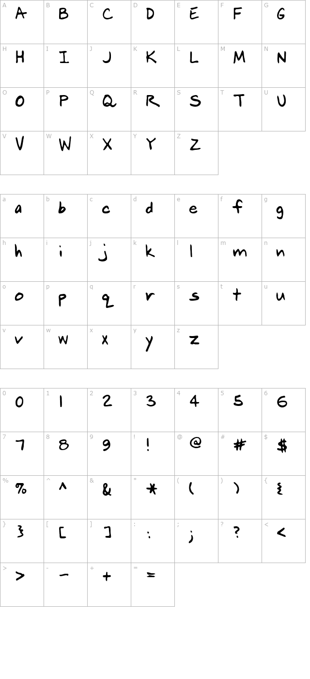 mook-regular character map