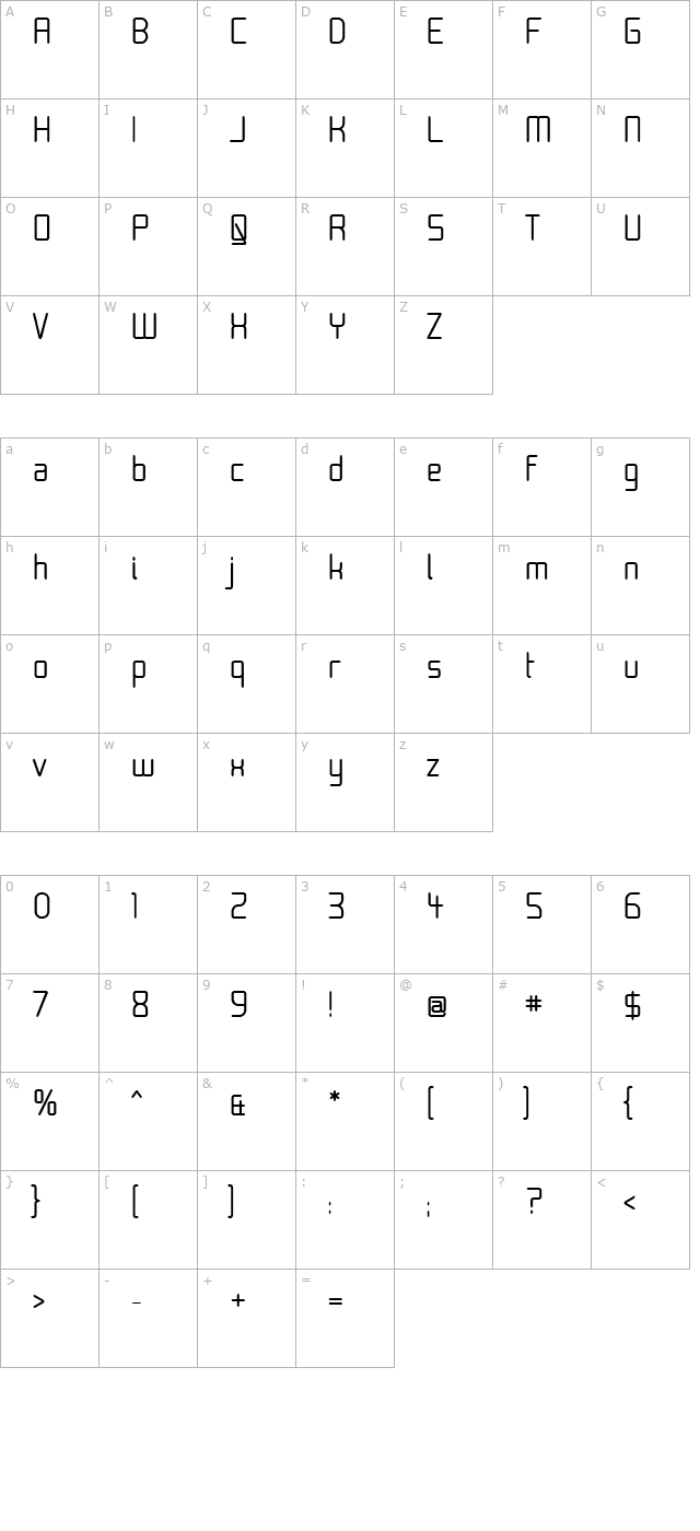 Moondog Thirty character map